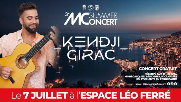 Kendji Girac on stage in Monaco for the 3rd MC Summer Concert