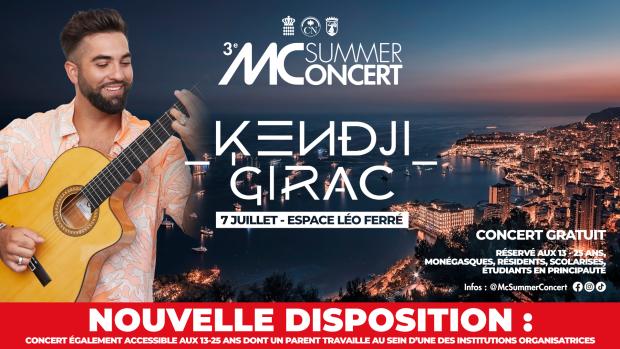 Kendji Girac sur scène à Monaco : Nouvelles dispositions